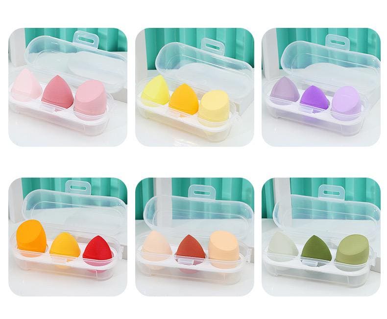 Set Of 3 Puff Makeup Sponge Set, Makeup Blender Cosmetic Sponge Cushion, Foundation Powder Sponge, Beauty Egg Tool For Women Makeup Accessories Set Of 3 Puff Makeup Sponge Set, Makeup Blender Cosmetic Sponge Cushion, Foundation Powder Sponge, Beauty Egg Tool For Women Makeup Accessories